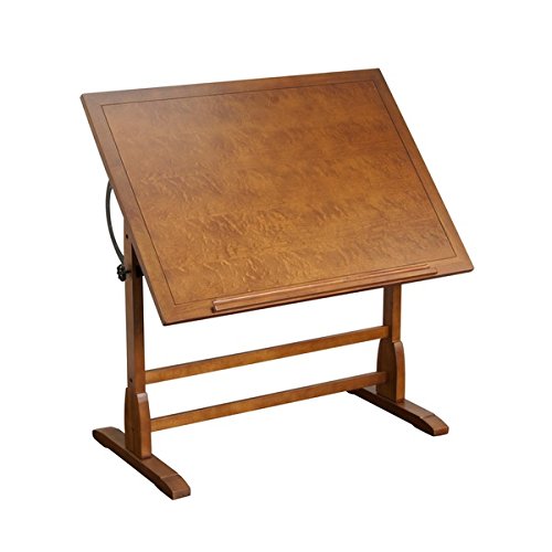 Studio Designs 42-inch Vintage Oak Drafting Table with 24" pencil ledge and groove - Thumbnail 4