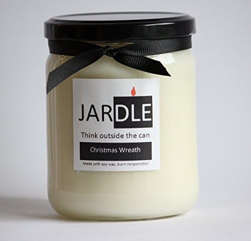 16 Oz Soy Candle Christmas Wreath Scented Dye Free Lead Free With Cotton Wick