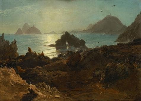 'Albert Bierstadt,Farallon Islands,Pacific Ocean,California,1872' Oil Painting, 18x25 Inch / 46x63 Cm ,printed On High Quality Polyster Canvas ,this Amazing Art Decorative Prints On Canvas Is Perfectly Suitalbe For Nursery Artwork And Home Artwork And Gifts