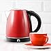 New House Kitchen Color Changing Electric Kettle with Rapid Boil Feature BPA Free Interior, Fast Heating Water Boiler, Auto-Shutoff, 1.7 Liter/1.8 Quart, Stainless Steel/Black/Red,