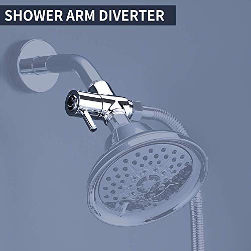 Zengest General Purpose Interface Shower Arm Diverter Valve for Hand Shower Head and Fixed Spray Head, Chrome Nut Type