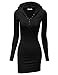 Doublju Womens Long Sleeve Henley Neck Basic Hoodie Dress