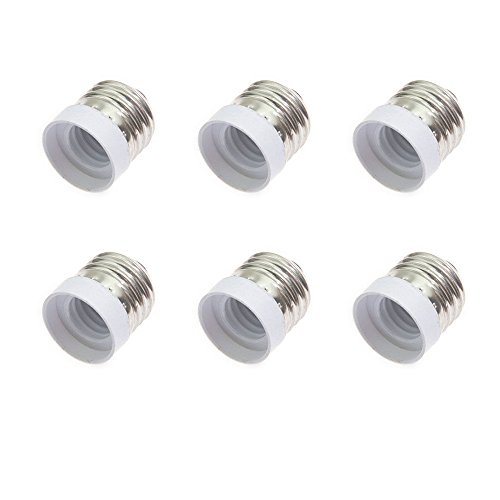 FINELED 6PACK E26 E27 to E17 Socket Adapter,Medium Screw to Intermediate base E17 Light Bulb Socket Adapter Converter Reducer (6PACK)