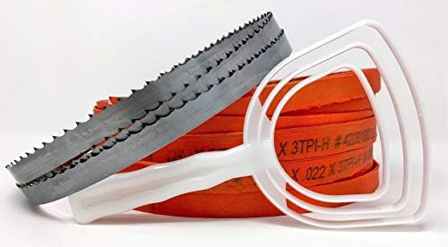 78 x 5/8 x 3TPI Bone-in Bandsaw Blades 4 Pack W/FREE Bone Dust Scraper Meat Cutting 78 in. Length x 5/8 in Width x .022 Thickness x 3 TPI Band Saw Blades for Cutting Meat and Bone (4)