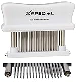 Professional Chef Kitchen Just-4-Meat Tenderizer Tool [Try It Now!Taste The Tenderness] By X-Special > Home Manual Machine For Tenderizing: Steak, Chicken - White 48 Blade Stainless Steel Tenderizers