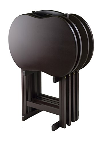 Winsome Skippy 5-Piece Tv Table Set, Peanut Top
