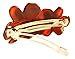 Parcelona France Deux Flowers Celluloid Tortoise Shell Hair Clip Hair Barrette for Women and Girls - 2 3/4 Inch
