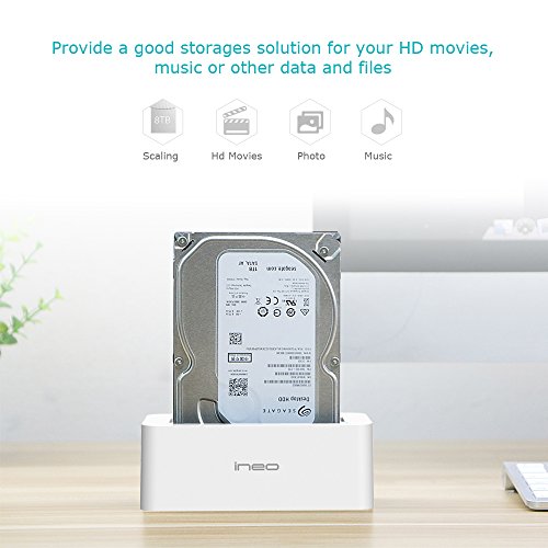 ineo USB3.1 Gen1 to SATA 2.5" or 3.5 inch SSD/HDD Docking Station with Free Type c Adapter [T3527-II+] - Thumbnail 5