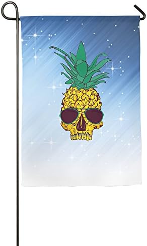 Pineapple Fruit Skull Head Polyester Fiber 1827 Inches Christmas Flag Garden Flag White