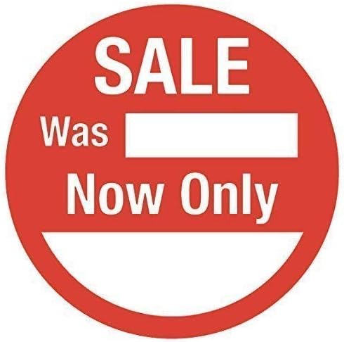 200 - Circular 30mm - Sale was/Now only - Red price stickers/Labels/Tags