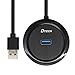 DTECH Small 4-Port USB Hub Type A 3.0 Port with Long Cable 4ft Round Header LED Fast Charging Data Transfer Multiport Adapter for Laptop PC Computer Desktop Mouse Keyboard (4 Feet, Black)