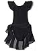 Dance Leotard with Skirt Flutter Sleeve by Mdnmd, Height 140 / Age 6-8Years, Black