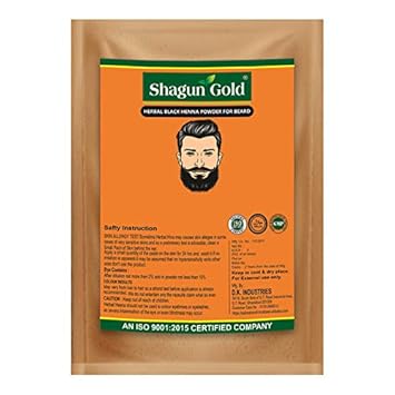 Shagun Gold Black Herbal Beard Color Powder for Men Moustache Facial Hair Coloring (100Gm)