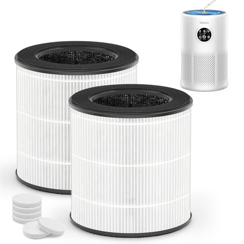 Tailulu 2 Pack D10 Replacement Filter, Air Purifier Filter for Tailulu D10 Air Purifier, 3-in-1 H13 Grade True Replacement Filte with Extra 6 Pieces Aroma Pads
