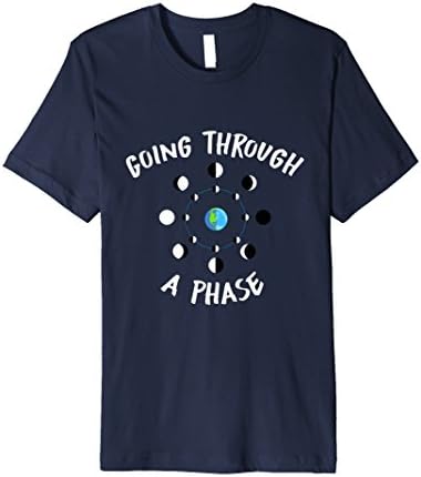 Men's Going Through a Phase Moon Astronomy Teacher Science T-Shirt Small Navy