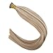 Sunny 20inch Remy Brazilian Hair Extensions Fusion I Tip Human Hair 1g/Strand Dark Ash Blonde Highlight Bleach Blonde Keratin Stick Tip Human Hair Extensions 50G