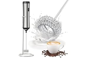 DTB TECH Stainless steel mini rechargeable foam maker and electric mixer Foam coffee, frappuccino latte, milk, hot chocolate, cappuccino and matcha powder for a delicious taste (Stainless Steel)