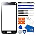MMOBIEL Front Glass for Samsung Galaxy S5 / S5 Neo (Black) Display Touchscreen replacement kit 12 pcs incl. tools / pre cut Sticker / cloth / suction cup / wire