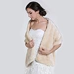 Aukmla Women's Fur Shawls and Wraps Bridal Fur Stoles for Women