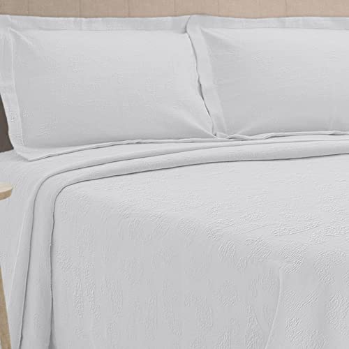 SUPERIOR Cotton Matelasse Bedspread Set, Oversized, Lightweight Bedding, 1 Quilt Bed Spread, 2
