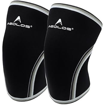 Knee Sleeves (1 Pair), 7mm Thick Compression Knee Braces Offer Strong Support for Heavy-Lifting, Crossfit, Squats, Gym and Other Sports (Large, Black)