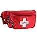 Dealmed Lifeguard Fanny Pack with Logo, E-Z Zipper Design and 3 Pockets, Red Fanny Pack (Pack of 1), Includes Adjustable Waist Strap and Zipper Pockets