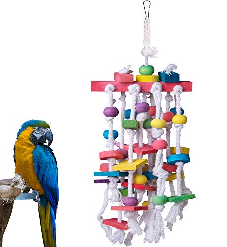 Petsvv Bird Parrot Toys for Medium Large African Grey Macaws Cockatoos Eclectus (13.78 Inch Long)