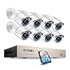 ZOSI 8CH 5MP PoE Home Security Cameras System with 2TB Hard Drive,H.265+ 5MP 8-Channel NVR Security System and 8pcs…