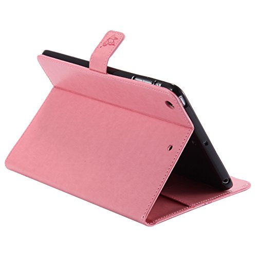 iPad Mini 2 Mini 3 Case, LittleMax(TM) Lightweight PU Leather Flip Stand Embossed Cat & Tree Case Smart Cover with Auto Wake / Sleep for Apple iPad Mini 3/2/1 [One Free Stylus Pen]-#2 Pink - Thumbnail 6