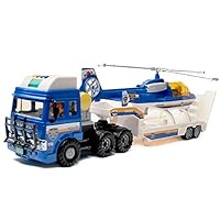 Daesung Toys Melody Police Heliport Helicopter Truck Car Play Vehicle Toy