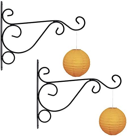 Wrighteu 2 Psc Wall Plant Bracket Iron Hook for Hanging Vase Basket Garden Decoration