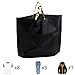 Retail Shopping Bags for Boutique - Large 14x18 Black Gift Bags with Handles Extra Thick Reusable Plastic Grocery Bags, 50pcs Bulk