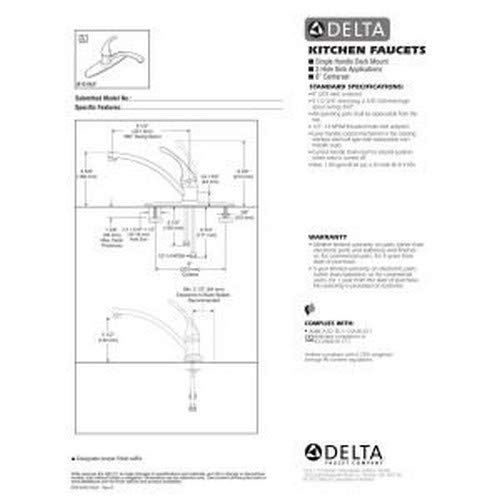 Delta Foundations Kitchen Faucet B1310LF - Image 5