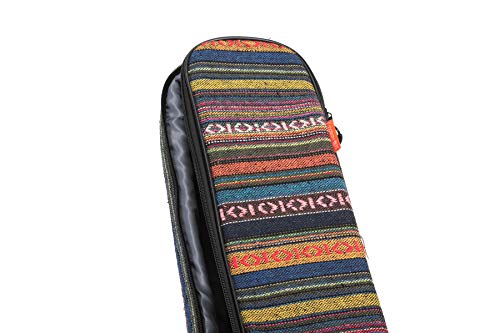 ZHRUNS Guitar Bag Bohemian Acoustic Guitar Case Soft Foam Padded 40/41 Inch Guitar Gig Gag Backpack with Neck Protector Pillow Pad,Dual Shoulder Strap&pocket (Yellow stripe)
