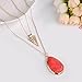 LUX ACCESSORIES Gold Tone Boho Faux Red Howlite Stone Teardrop Layered Necklace