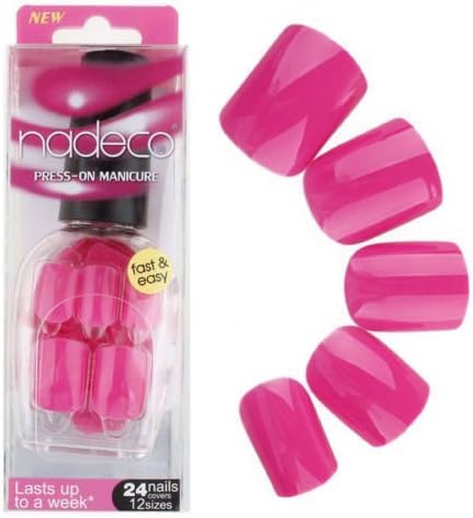 Nadeco False Nails Art Tips Accessories Press On Manicure Full Cover 24 Pcs Color 033