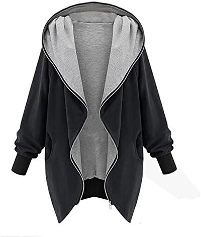 Nadition Coat Clearance 🌹 Womens Casual Loose Zipper Hoodie Jacket Parka Trench Comfy Coat Windbreaker