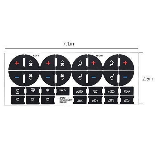 Umiwe Replacement AC Dash Button Sticker Repair Kit Fit for Buick Chevrolet Chevy GMC Vehicle SUV Truck