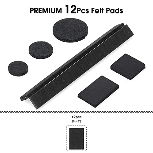 Yelanon Felt Furniture Pads 12 Pieces 8" x 6" Furniture Pads Self Adhesive, Cuttable Felt Chair