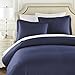HC Collection Duvet Cover - Navy Queen Size Duvet Cover - 3 Piece Soft Breathable Microfiber Duvet Cover Set with Zipper Closure & 2 Pillow Shams