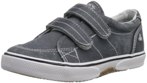 Sperry Halyard Hook &amp; Loop Boat Shoe (Toddler/Little Kid),Navy Saltwash Canvas,11.5 M US Little Kid
