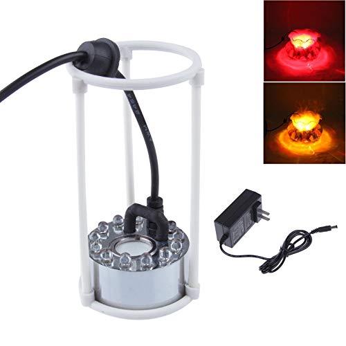 LemonBest Night Light 24V 12 LED Ultrasonic Fog Mist Maker Fogger Atomizer Air Humidifier With Power Supply