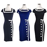 Jntworld Fashion Celeb Women Formal Bussiness Pencil Black Evening Party Dress