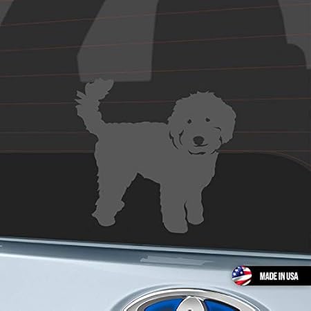 Amazon Labradoodle ステッカー デカール 車用 ラブラドゥードル ラブラドール プードルミックス 犬 わんこ V2 Doodle Gray 車 バイク 車 バイク