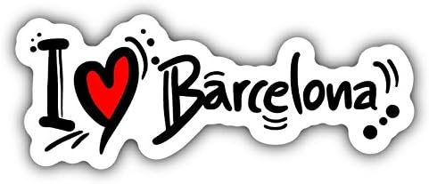 I Love Barcelona Travel Slogan Sticker Decal Design 6" X 3"