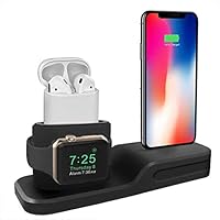 Dongdongole 3 in 1 Desktop Chargers Practical Multifunctional Desktop Charging Station Charging Stand Battery Chargers (Black)
