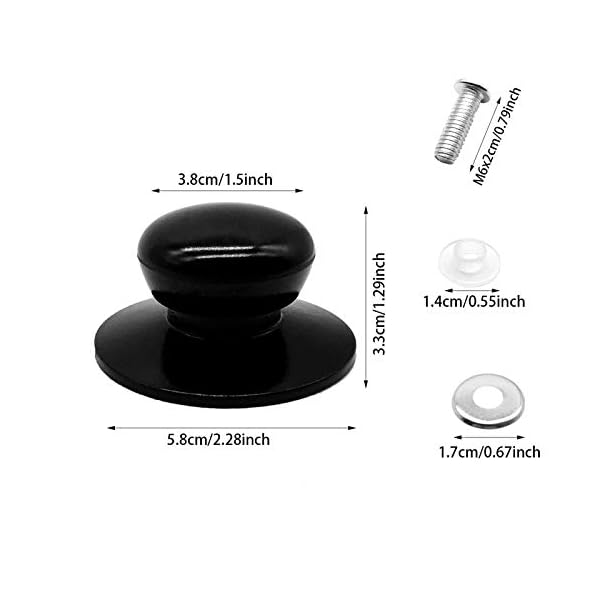 Pot-Lid-KnobsUniversal-Kitchen-Cookware-Lid-Replacement-Knobs-Casserole-Kettle-Cover-Glass-Saucepan-Lid-Pot-Holding-Handles-Black-4 Pot Lid Knobs, Universal Pot Lid Handle Covers, Heat Resistant Kitchen Cookware Pan Lid Cover Hand Grip Replacement…