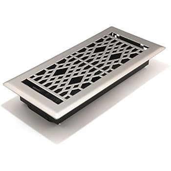 Accord AMFRSNCA410 Cathedral Floor Register, 4-Inch x 10-Inch(Duct Opening Measurements), Satin Nickel