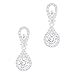 ORROUS & CO Legacy Collection 18K White Gold Plated Solitaire Cubic Zirconia Accent Halo Drop Earrings