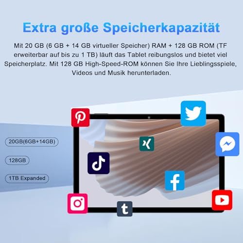Tablets Android WiFi 6 Großer Speicher,Lernen und Unterhaltung